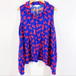 Modcloth Supported Scientist Horse Print Top